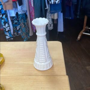 Vintage Anchor Hocking Stars & Bars Milk Glass Bud Vase